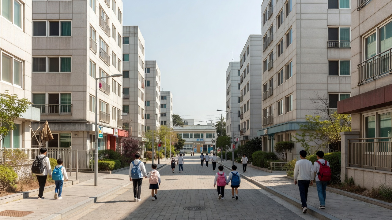 영훈초등학교 입학 가능한 미아동 아파트 단지 모습