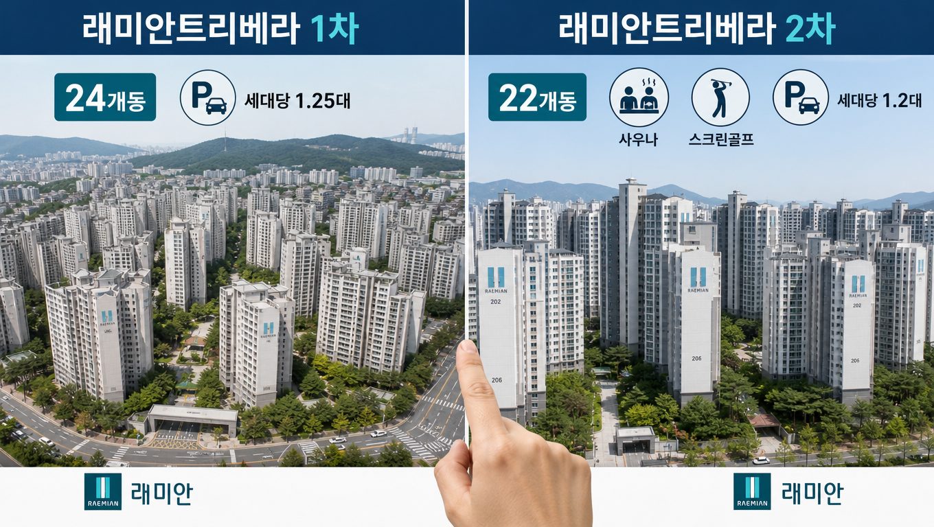 래미안트리베라 1차 2차 차이점 비교